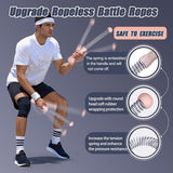Darrahopens Sports & Fitness > Exercise, Gym & Fitness > Gym Equipment & Accessories 2-Pack Cordless Battle Ropes - Battle Rope - Fitness Rope - Soft Grip - For Home Gym & HIIT - Portable Arm and Core Trainer - Pink