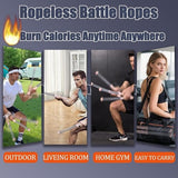 Darrahopens Sports & Fitness > Exercise, Gym & Fitness > Gym Equipment & Accessories 2-Pack Cordless Battle Ropes - Battle Rope - Fitness Rope - Soft Grip - For Home Gym & HIIT - Portable Arm and Core Trainer - Pink