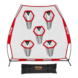 2133.6 x 2133.6mm Football Trainer Throwing Net, Training Throwing Target Practice Net with 5 Target Pockets In Australia - Darrahopens