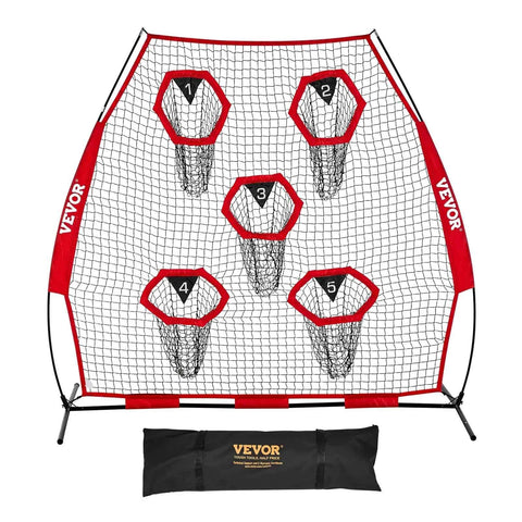 2133.6 x 2133.6mm Football Trainer Throwing Net, Training Throwing Target Practice Net with 5 Target Pockets In Australia - Darrahopens