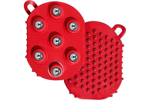 Darrahopens Sports & Fitness > Exercise, Gym & Fitness > Gym Equipment & Accessories 2Pcs Roller Ball Massager Glove Lymphatic Massage Muscle Release for Back-Red