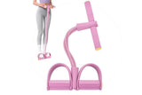 Darrahopens Sports & Fitness > Exercise, Gym & Fitness > Gym Equipment & Accessories 6 Tube Resistance Band Ankle Puller Foot Pedal Fitness Exercise Rope - Pink