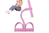 Darrahopens Sports & Fitness > Exercise, Gym & Fitness > Gym Equipment & Accessories 6 Tube Resistance Band Ankle Puller Foot Pedal Fitness Exercise Rope - Pink