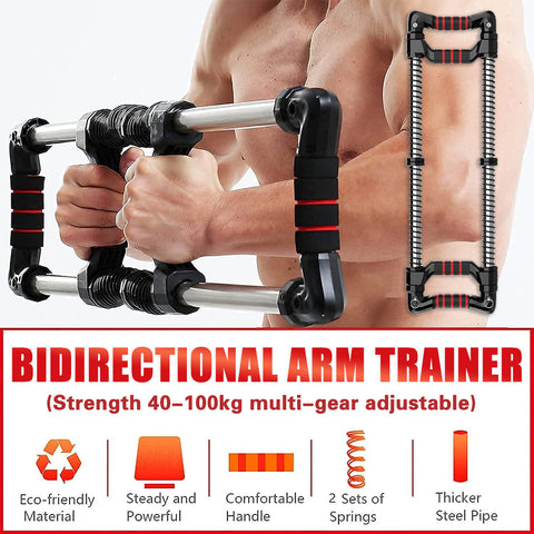 Darrahopens Sports & Fitness > Exercise, Gym & Fitness > Gym Equipment & Accessories Arm Trainer Pull Press Bar 100kg Resistance Chest Abdomen Home Fitness Equipment