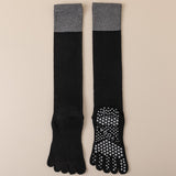 Darrahopens Sports & Fitness > Exercise, Gym & Fitness > Gym Equipment & Accessories Black 2PCS Women's Professional Five-Finger Compression Calf Socks - High-Performance Knee-High Non-Slip Grip Socks for Yoga, Running, and Fitness