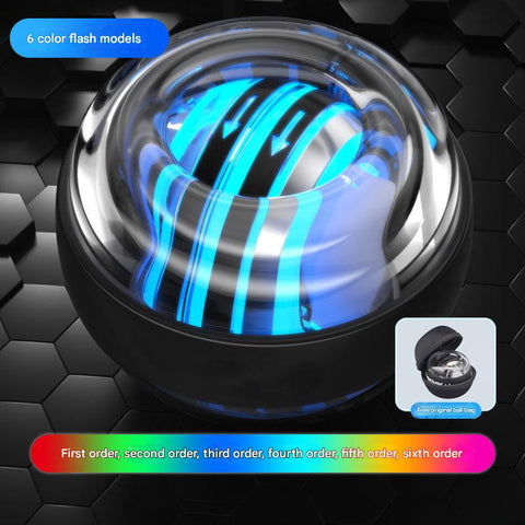 Darrahopens Sports & Fitness > Exercise, Gym & Fitness > Gym Equipment & Accessories Black LED Gyro Ball Wrist Power Trainer with Digital Counter and Auto-Start Zinc Alloy Core for Grip Strength and Stress Relief in Australian Homes