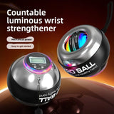 Darrahopens Sports & Fitness > Exercise, Gym & Fitness > Gym Equipment & Accessories Black LED Gyro Ball Wrist Power Trainer with Digital Counter and Auto-Start Zinc Alloy Core for Grip Strength and Stress Relief in Australian Homes
