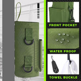 Darrahopens Sports & Fitness > Exercise, Gym & Fitness > Gym Equipment & Accessories Black Magnetic Gym Water Bottle Pouch & Towel Clip with 6 High-Strength Magnets and Adjustable Strap - Fits 18oz to 40oz