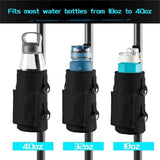 Darrahopens Sports & Fitness > Exercise, Gym & Fitness > Gym Equipment & Accessories Black Magnetic Gym Water Bottle Pouch & Towel Clip with 6 High-Strength Magnets and Adjustable Strap - Fits 18oz to 40oz