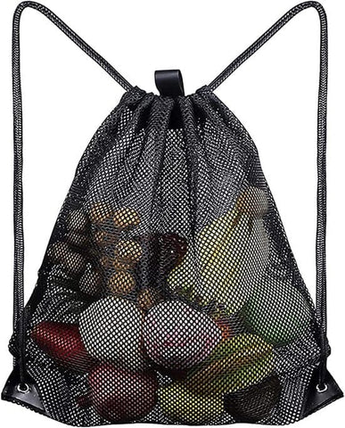 Darrahopens Sports & Fitness > Exercise, Gym & Fitness > Gym Equipment & Accessories Black Sports Bag - 40*45cm - Mesh - Drawstring - Suitable for fitness, sports, swimming, diving, travel, yoga, dancing, camping, hiking