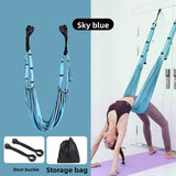 Darrahopens Sports & Fitness > Exercise, Gym & Fitness > Gym Equipment & Accessories Blue Aerial Yoga Door Hanging Strap for Home Workouts Adjustable Stretch Band for Backbend Inversion and Flexibility Premium Standard Fit for Local Enthusiasts