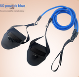 Darrahopens Sports & Fitness > Exercise, Gym & Fitness > Gym Equipment & Accessories Blue Flippers [Training Stroke] [50lbs] Swim Resistance Band Trainer - Dry-Land Arm Strength & Stroke Exercise Cords
