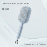 Darrahopens Sports & Fitness > Exercise, Gym & Fitness > Gym Equipment & Accessories Blue Innovative Self-Cleaning Cushion Hairbrush - Retractable Bristle Detangling & Scalp Massager