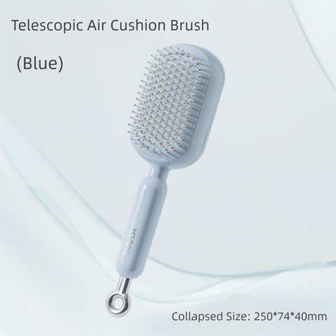 Darrahopens Sports & Fitness > Exercise, Gym & Fitness > Gym Equipment & Accessories Blue Innovative Self-Cleaning Cushion Hairbrush - Retractable Bristle Detangling & Scalp Massager