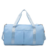Darrahopens Sports & Fitness > Exercise, Gym & Fitness > Gym Equipment & Accessories Blue Large Capacity Travel Duffel Bag – Wet & Dry Separation, Shoe Compartment, and Luggage Sleeve for Gym, Yoga, and Short Trips
