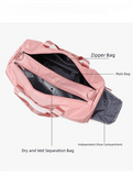 Darrahopens Sports & Fitness > Exercise, Gym & Fitness > Gym Equipment & Accessories Blue Large Capacity Travel Duffel Bag – Wet & Dry Separation, Shoe Compartment, and Luggage Sleeve for Gym, Yoga, and Short Trips