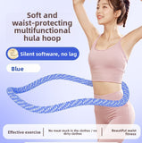 Darrahopens Sports & Fitness > Exercise, Gym & Fitness > Gym Equipment & Accessories Blue Weighted Soft Spring Hula Hoop with Silent Alloy Interior and Polyester Wrap for Home Gym Full Body Fitness and Abdominal Training Solution