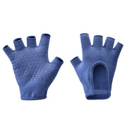 Darrahopens Sports & Fitness > Exercise, Gym & Fitness > Gym Equipment & Accessories Dark Blue 2-Pack Women's Non-Slip Yoga Gloves - Open Back Half Finger Cotton Stretchy Grip Gloves for Aerial Yoga, Pilates, and Fitness
