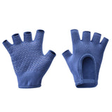 Darrahopens Sports & Fitness > Exercise, Gym & Fitness > Gym Equipment & Accessories Dark Blue 2-Pack Women's Non-Slip Yoga Gloves - Open Back Half Finger Cotton Stretchy Grip Gloves for Aerial Yoga, Pilates, and Fitness