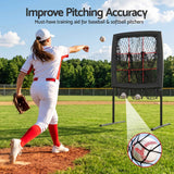 Everfit Baseball Pitching Net Training Target Softball Practice 9 Hole Black In Australia - Darrahopens