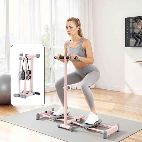 Darrahopens Sports & Fitness > Exercise, Gym & Fitness > Gym Equipment & Accessories Everfit Foldable Ski Exercise Machine Leg Thigh Trainer Home Fitness Cardio Pink