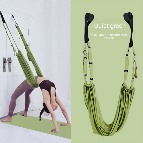 Darrahopens Sports & Fitness > Exercise, Gym & Fitness > Gym Equipment & Accessories Green Aerial Yoga Door Hanging Strap for Home Workouts Adjustable Stretch Band for Backbend Inversion and Flexibility Premium Standard Fit for Local Enthusiasts