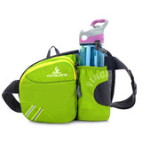 Darrahopens Sports & Fitness > Exercise, Gym & Fitness > Gym Equipment & Accessories Green Lightweight Running Waist Pack with Stable Bottle Holder - Multi-Functional Nylon Sports Fanny Pack for Marathon, Hiking, Cycling & Climbing