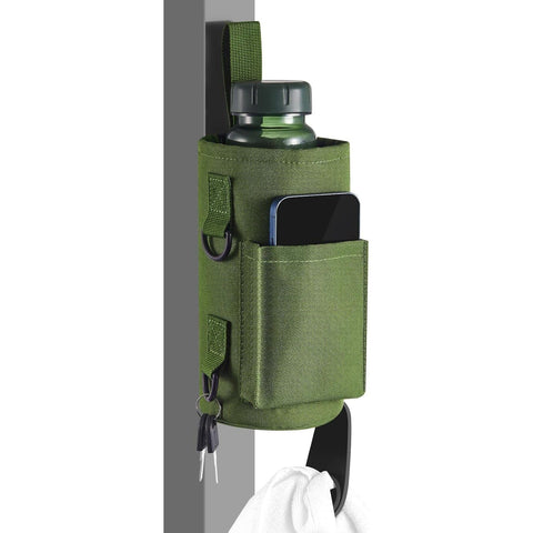 Darrahopens Sports & Fitness > Exercise, Gym & Fitness > Gym Equipment & Accessories Green Magnetic Gym Water Bottle Pouch & Towel Clip with 6 High-Strength Magnets and Adjustable Strap - Fits 18oz to 40oz