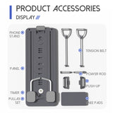 Darrahopens Sports & Fitness > Exercise, Gym & Fitness > Gym Equipment & Accessories Grey Multi-functional Core Training Board with Digital Timer and Resistance Bands Foldable Fitness Panel for Home Abdominal and Pilates Workouts Solution