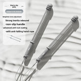 Darrahopens Sports & Fitness > Exercise, Gym & Fitness > Gym Equipment & Accessories Grey Multifunctional Cordless Battle Rope with Adjustable Weight Rings for Home Gym Professional Strength Training Tool for Local Professionals Standard Fit