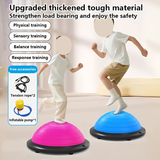 Darrahopens Sports & Fitness > Exercise, Gym & Fitness > Gym Equipment & Accessories Hemisphere Trainer – Portable Inflatable Balance Trainer, specifically designed for core training, yoga, rehabilitation, and Pilates, equipped with a stable base. Suitable for home gyms, fitness centers, and physical conditioning.（GREY）
