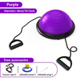 Darrahopens Sports & Fitness > Exercise, Gym & Fitness > Gym Equipment & Accessories Hemisphere Trainer – Portable Inflatable Balance Trainer, specifically designed for core training, yoga, rehabilitation, and Pilates, equipped with a stable base. Suitable for home gyms, fitness centers, and physical conditioning.（GREY）