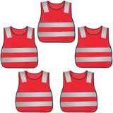 Darrahopens Sports & Fitness > Exercise, Gym & Fitness > Gym Equipment & Accessories Kids Safety Vest Reflective High Visibility Vest Breathable Traffic Vest Costume Construction Vest Elastic Strap Safety Vest Neon Yellow Purpose for Running Cycling Jogging 5PCS - Yellow