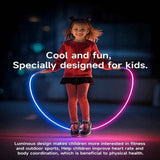Darrahopens Sports & Fitness > Exercise, Gym & Fitness > Gym Equipment & Accessories LED Light-Up Jump Rope for Boys Girls - Adjustable Glow-in-the-Dark Skipping Rope Black