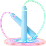 Darrahopens Sports & Fitness > Exercise, Gym & Fitness > Gym Equipment & Accessories LED Light-Up Jump Rope for Boys Girls - Adjustable Glow-in-the-Dark Skipping Rope Black