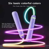 Darrahopens Sports & Fitness > Exercise, Gym & Fitness > Gym Equipment & Accessories LED Light-Up Jump Rope for Boys Girls - Adjustable Glow-in-the-Dark Skipping Rope Purple