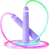 Darrahopens Sports & Fitness > Exercise, Gym & Fitness > Gym Equipment & Accessories LED Light-Up Jump Rope for Boys Girls - Adjustable Glow-in-the-Dark Skipping Rope Purple