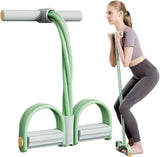 Darrahopens Sports & Fitness > Exercise, Gym & Fitness > Gym Equipment & Accessories Multi-Function 6-Tube Resistance Band with Foot Pedal – 2M Stretchable Home Workout Equipment for Full Body Exercise – Adjustable Tension for Arms, Legs, Waist & Abs – Compact Design (Green)