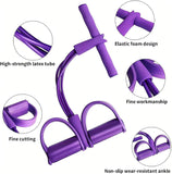 Darrahopens Sports & Fitness > Exercise, Gym & Fitness > Gym Equipment & Accessories Multi-Function 6-Tube Resistance Band with Foot Pedal – 2M Stretchable Home Workout Equipment for Full Body Exercise – Adjustable Tension for Arms, Legs, Waist & Abs – Compact Design (Purple)