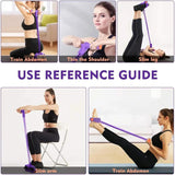Darrahopens Sports & Fitness > Exercise, Gym & Fitness > Gym Equipment & Accessories Multi-Function 6-Tube Resistance Band with Foot Pedal – 2M Stretchable Home Workout Equipment for Full Body Exercise – Adjustable Tension for Arms, Legs, Waist & Abs – Compact Design (Purple)