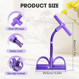 Darrahopens Sports & Fitness > Exercise, Gym & Fitness > Gym Equipment & Accessories Multi-Function 6-Tube Resistance Band with Foot Pedal – 2M Stretchable Home Workout Equipment for Full Body Exercise – Adjustable Tension for Arms, Legs, Waist & Abs – Compact Design (Purple)