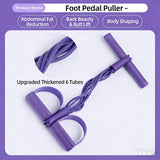 Darrahopens Sports & Fitness > Exercise, Gym & Fitness > Gym Equipment & Accessories Multi-Function 6-Tube Resistance Band with Foot Pedal – 2M Stretchable Home Workout Equipment for Full Body Exercise – Adjustable Tension for Arms, Legs, Waist & Abs – Compact Design (Purple)