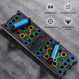 Darrahopens Sports & Fitness > Exercise, Gym & Fitness > Gym Equipment & Accessories Multifunctional Folding Push-up Board, Home Fitness Push-up Stands, Versatile Home Exercise Equipment. It helps exercise and strengthen shoulders, chest, back, and triceps, improving overall fitness.