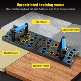 Darrahopens Sports & Fitness > Exercise, Gym & Fitness > Gym Equipment & Accessories Multifunctional Folding Push-up Board, Home Fitness Push-up Stands, Versatile Home Exercise Equipment. It helps exercise and strengthen shoulders, chest, back, and triceps, improving overall fitness.