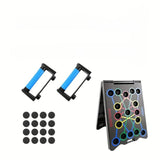 Darrahopens Sports & Fitness > Exercise, Gym & Fitness > Gym Equipment & Accessories Multifunctional Folding Push-up Board, Home Fitness Push-up Stands, Versatile Home Exercise Equipment. It helps exercise and strengthen shoulders, chest, back, and triceps, improving overall fitness.