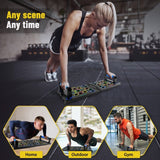 Darrahopens Sports & Fitness > Exercise, Gym & Fitness > Gym Equipment & Accessories Multifunctional Folding Push-up Board, Home Fitness Push-up Stands, Versatile Home Exercise Equipment. It helps exercise and strengthen shoulders, chest, back, and triceps, improving overall fitness.