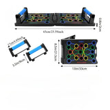 Darrahopens Sports & Fitness > Exercise, Gym & Fitness > Gym Equipment & Accessories Multifunctional Folding Push-up Board, Home Fitness Push-up Stands, Versatile Home Exercise Equipment. It helps exercise and strengthen shoulders, chest, back, and triceps, improving overall fitness.