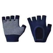 Darrahopens Sports & Fitness > Exercise, Gym & Fitness > Gym Equipment & Accessories Navy Blue 2-Pack Women's Non-Slip Yoga Gloves - Open Back Half Finger Cotton Stretchy Grip Gloves for Aerial Yoga, Pilates, and Fitness