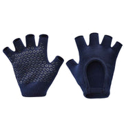 Darrahopens Sports & Fitness > Exercise, Gym & Fitness > Gym Equipment & Accessories Navy Blue 2-Pack Women's Non-Slip Yoga Gloves - Open Back Half Finger Cotton Stretchy Grip Gloves for Aerial Yoga, Pilates, and Fitness