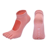 Darrahopens Sports & Fitness > Exercise, Gym & Fitness > Gym Equipment & Accessories Orange 3-Pack Women's Non-Slip Five-Finger Yoga Socks - Open Back Combed Cotton Pilates & Fitness Grip Socks for Professional Exercise